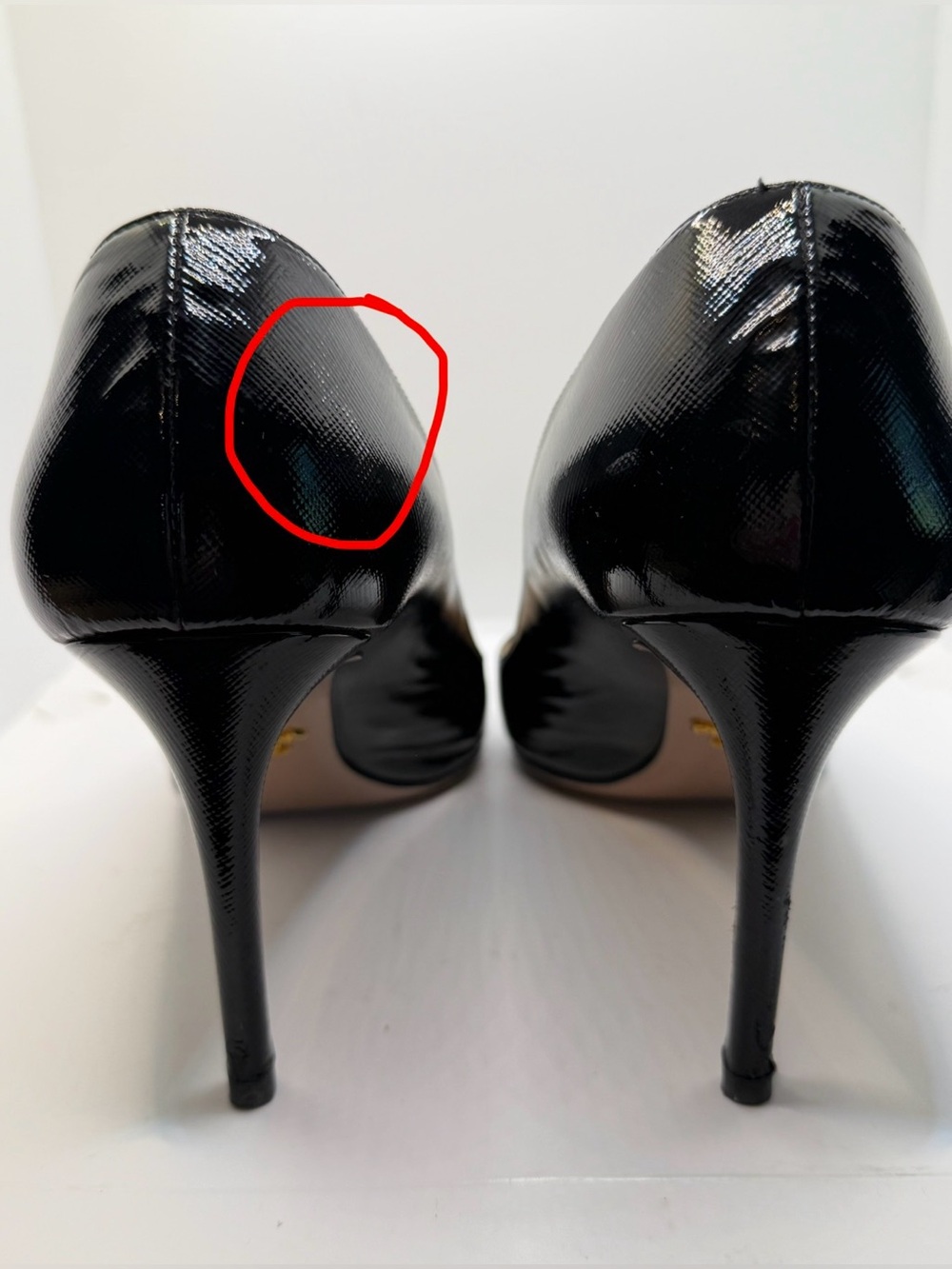 Prada Black Patent Textured Pointed-Toe Pumps Size: EU 41.5 Originally $1,100+! - Picture 10 of 12